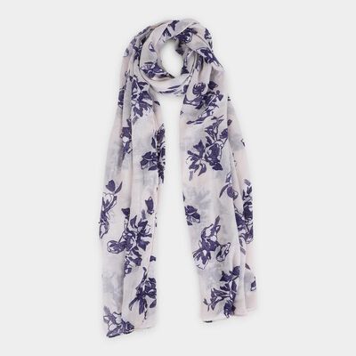 Women's White Nylon/Polyester Scarf