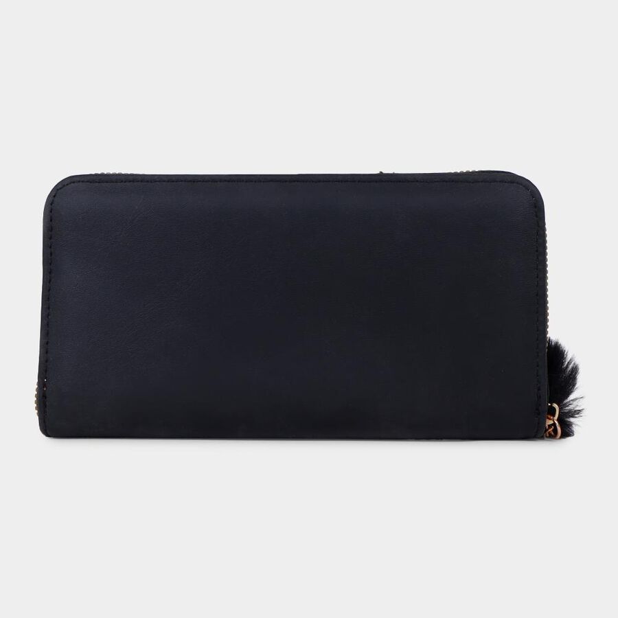 Women's Black Polyurethane Handbag, , large image number null