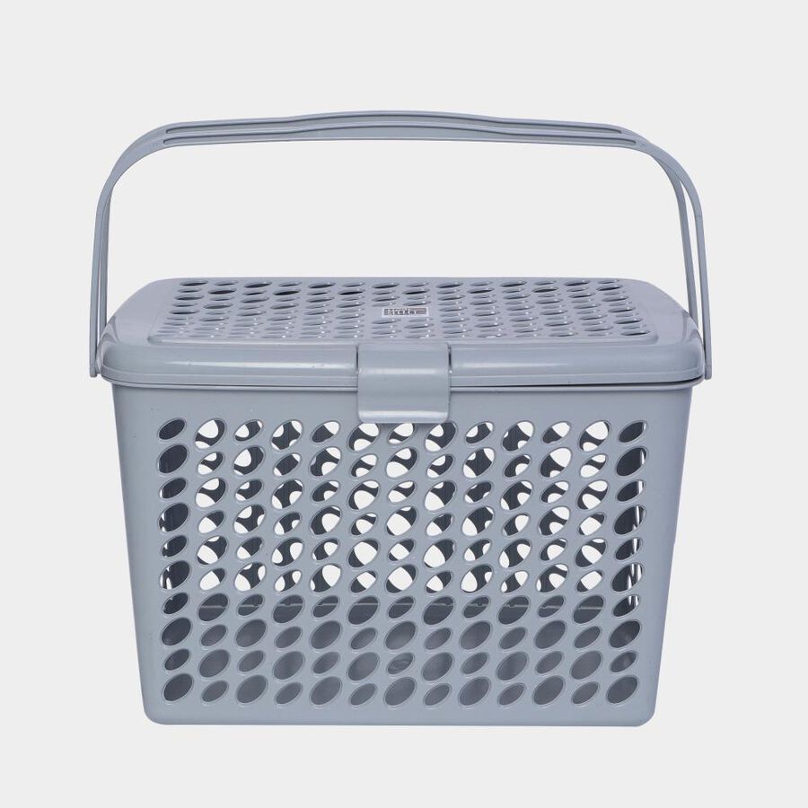 GreyLarge Plastic Basket, , large