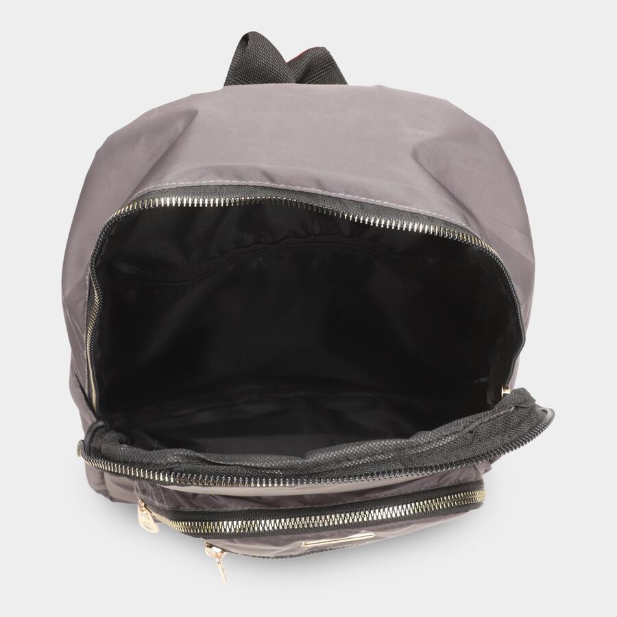 Women Grey Fabric Backpack, , large image number null