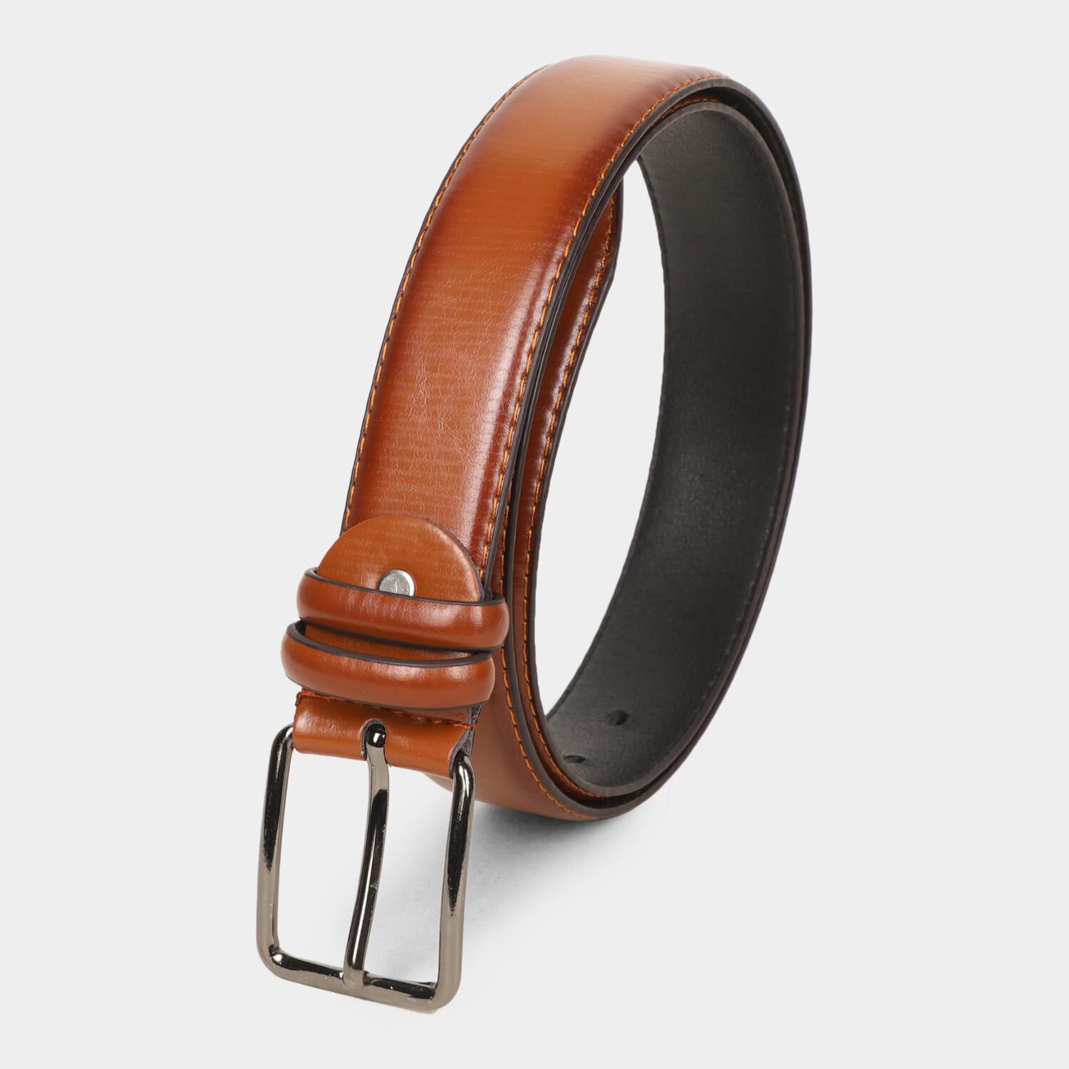 Black Tie                         Men's Tan Polyurethane Casual Belt Black Tie                         Men's Tan Polyurethane Casual Belt