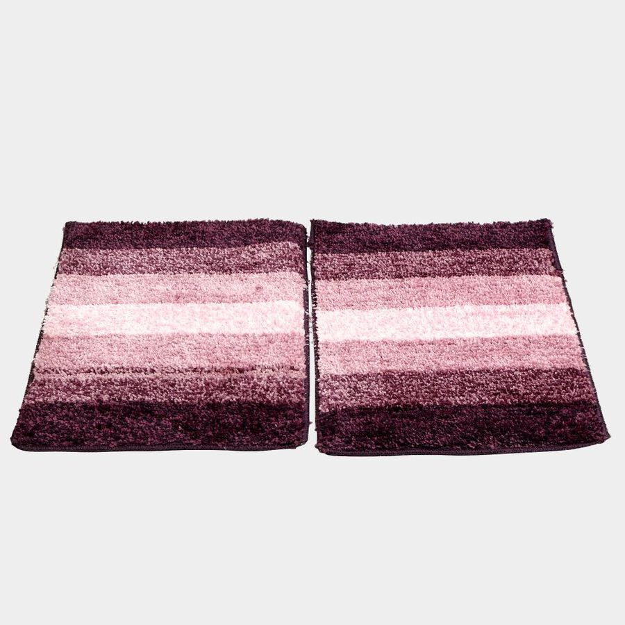 Anti-SKId Purple Polyester Door Mat Set of 2, , large image number null