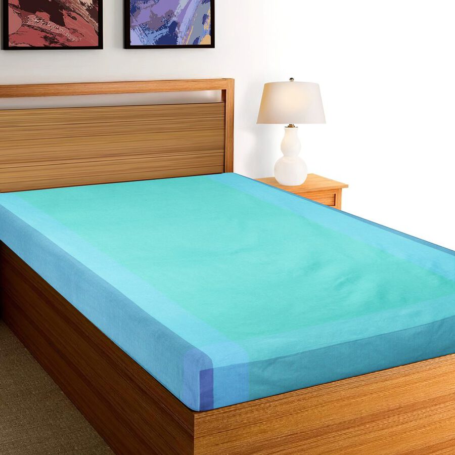 Blue Cotton Bedcover, , large