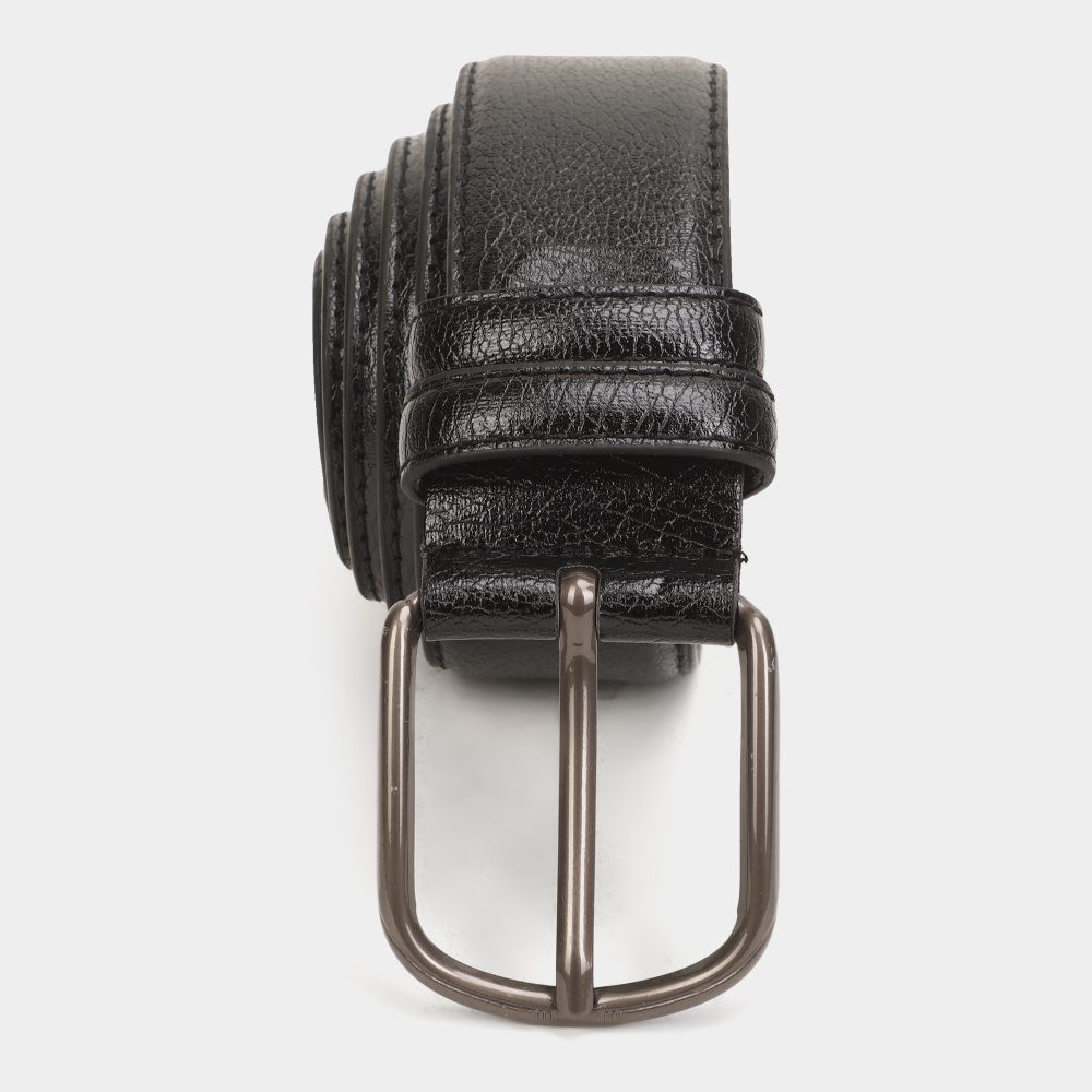 Black Tie                         Men's Black Polyurethane Casual Belt