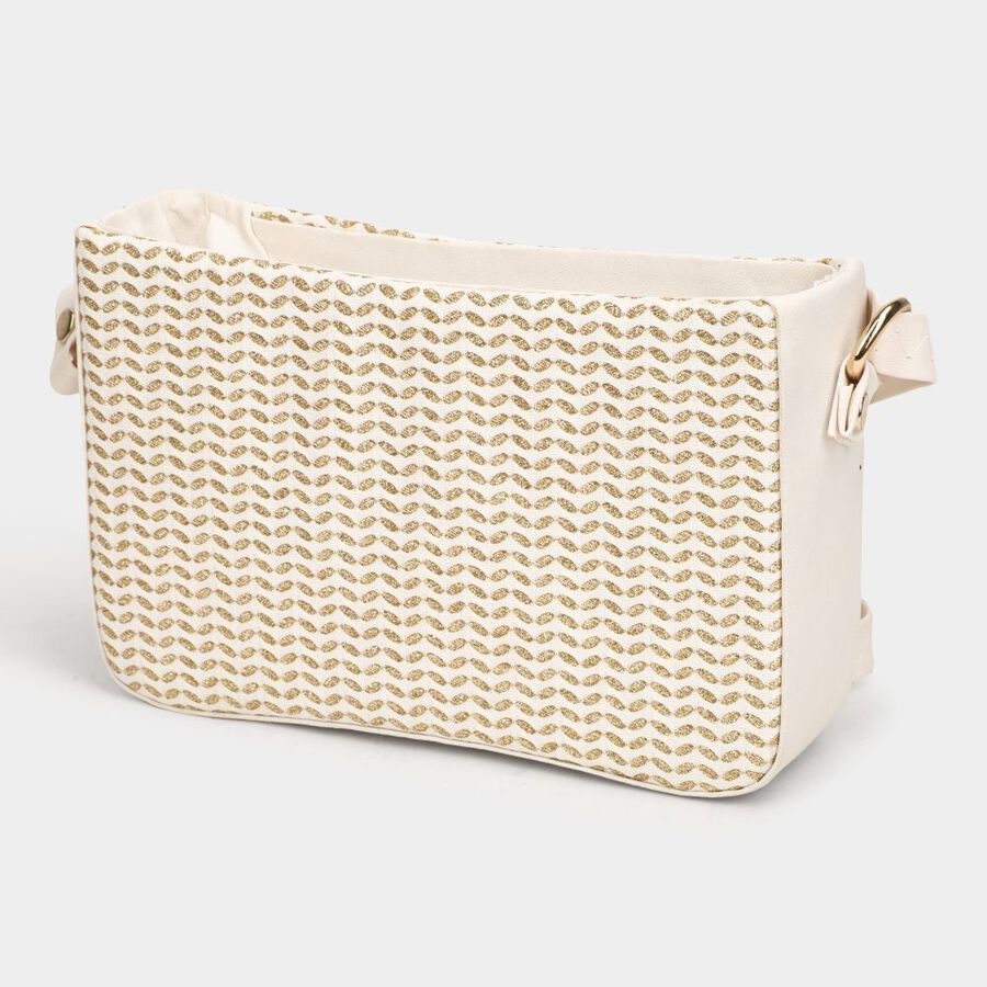Women's White Polyurethane Sling Bag, , large image number null