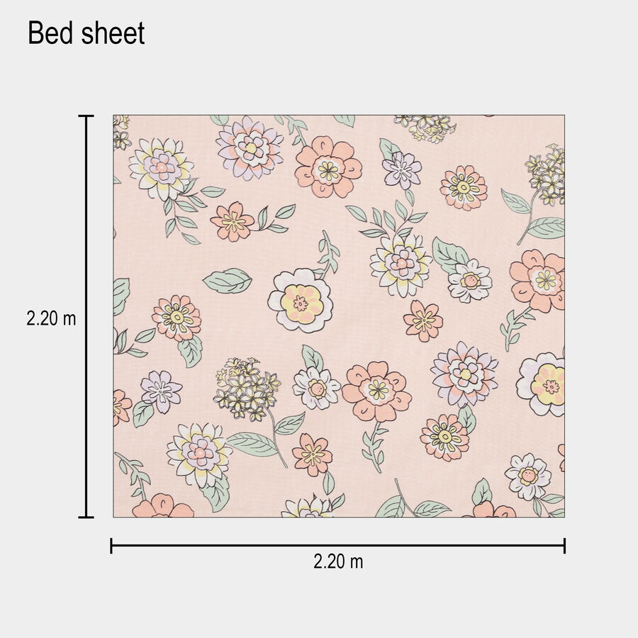 120 GSM Pink Polyester Double Bedsheet, , large image number null