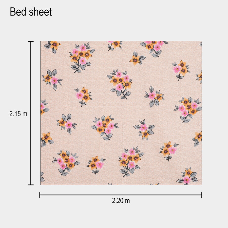 120 GSM Pink Polyester Double Bedsheet, , large image number null