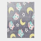 Grey Owl and Moon Printed Single Blanket, , small