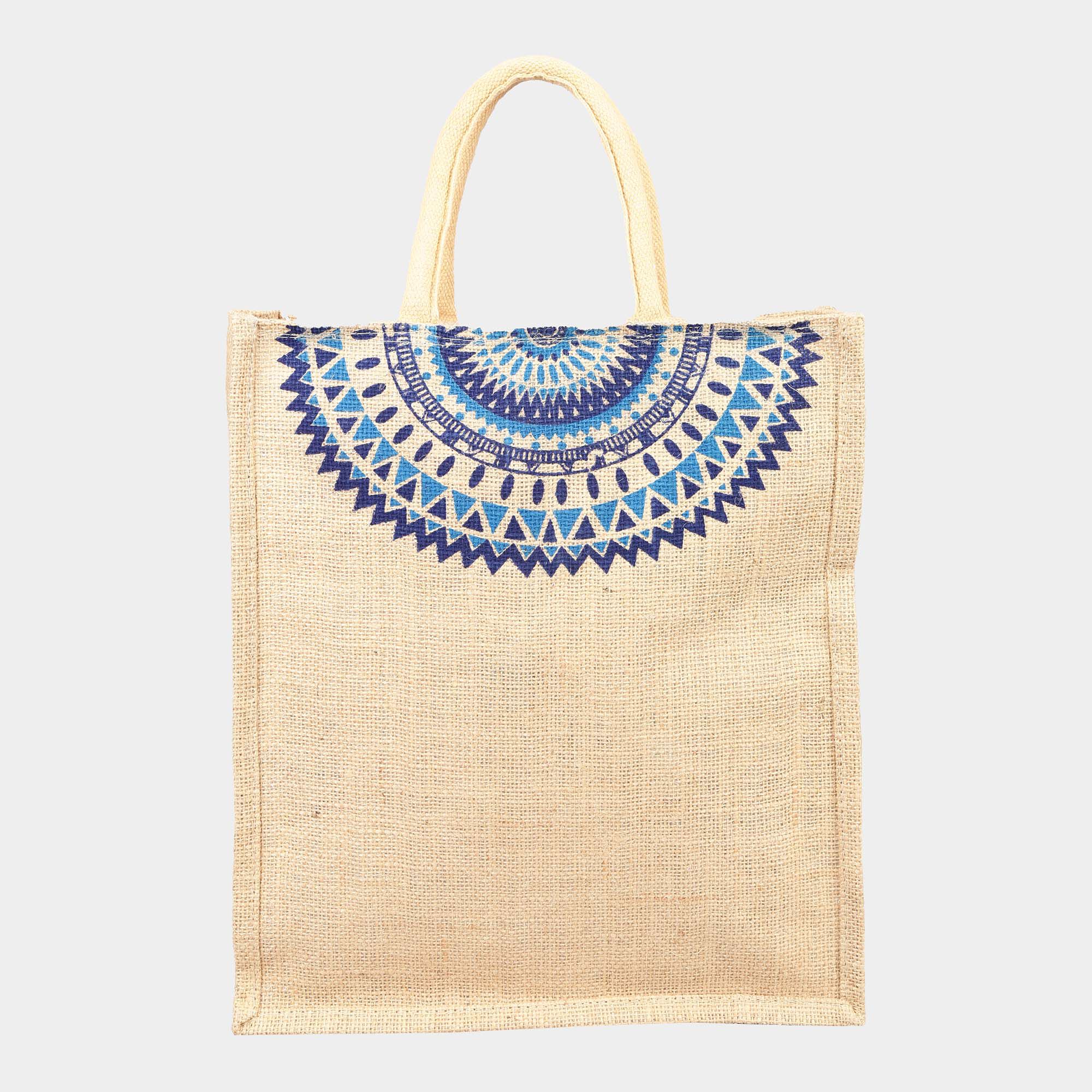 Women s Printed Jute Shopping Bag Medium