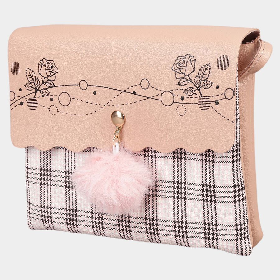 Women's Polyurethane Envelope/Zipper Sling Bag, , large image number null