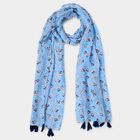 Women's Blue Viscose Scarf, , small image number null