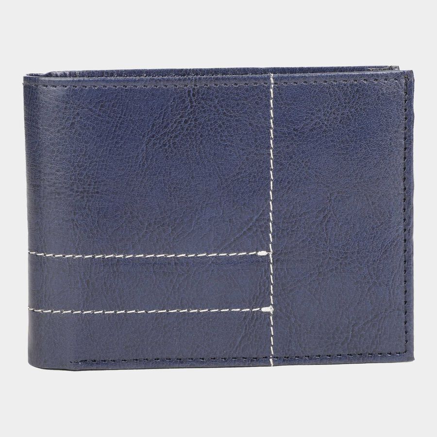 Men's Navy Blue Polyurethane Wallet, , large image number null
