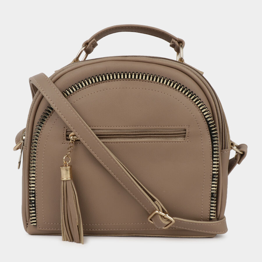 Women Plain Beige Sling Bag, , large image number null