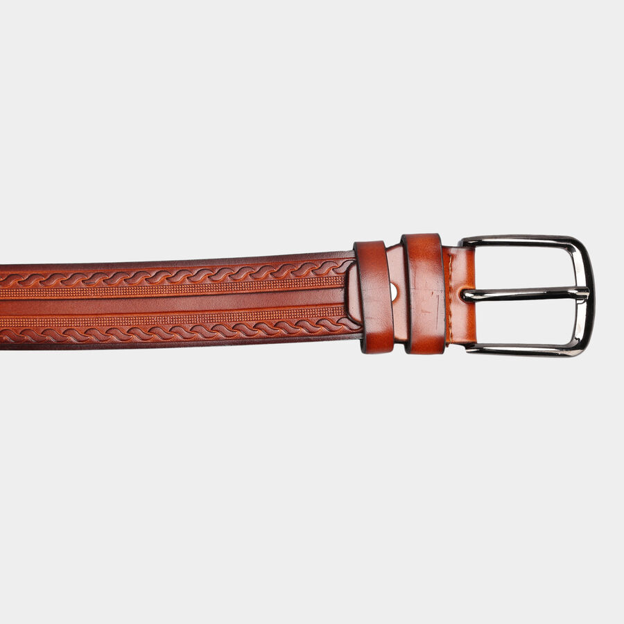 Men's Tan Polyurethane Casual Belt, , large image number null