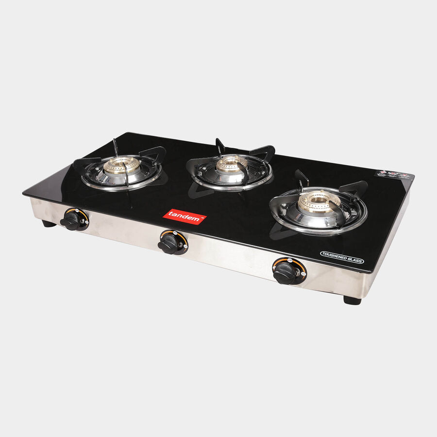 Glass Top With Stainless Steel Bottom Gas Stove , , large image number null
