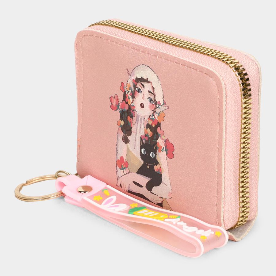 Kid's Pink Polyurethane Compact Wallet, , large image number null