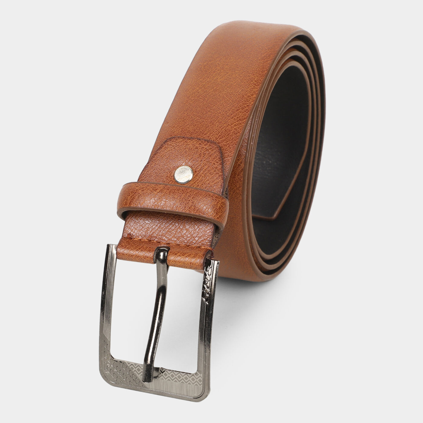 Black Tie                         Men's Black Polyurethane Belt