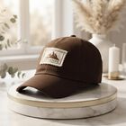 Men's Brown Fabric Cap, , small