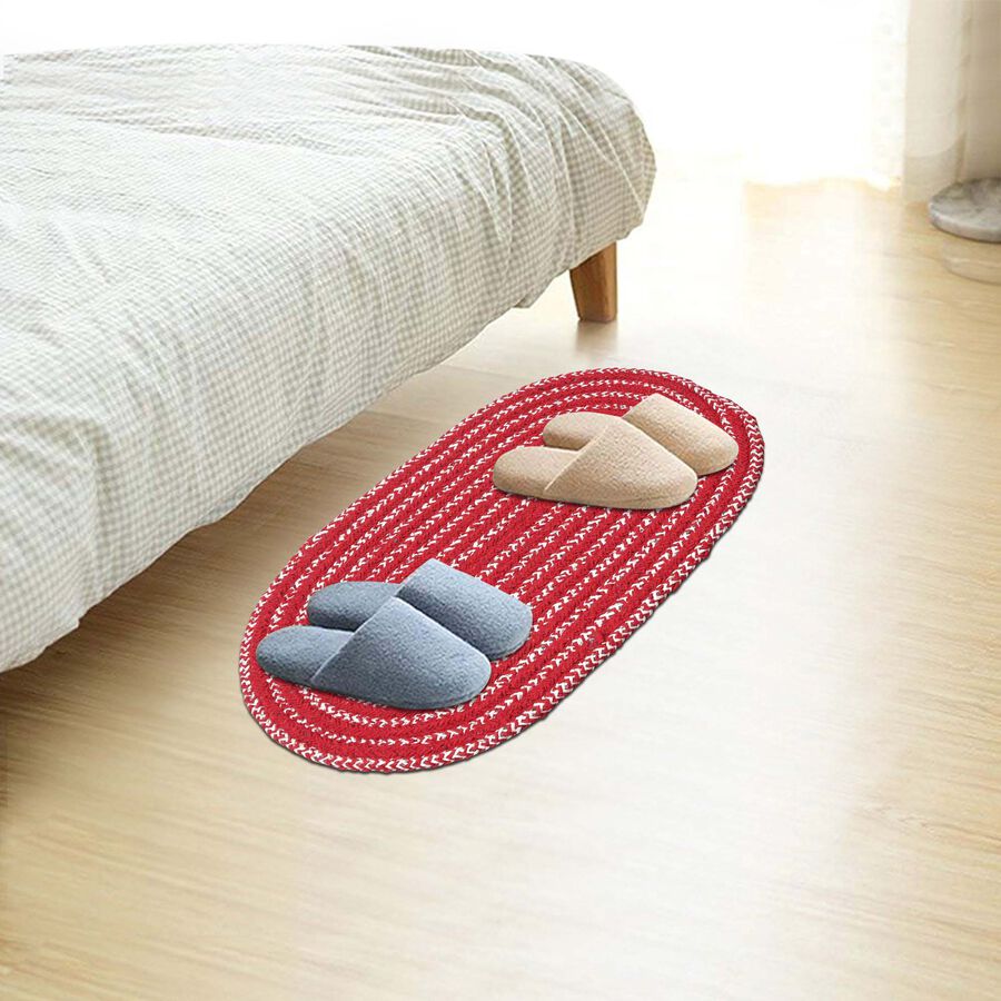 Maroon Polyester Cotton Door Mat, , large image number null