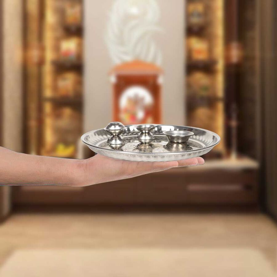 Steel Pooja Plate, , large image number null