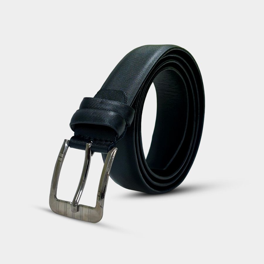 Men's Black Polyurethane Formal Belt, , large image number null