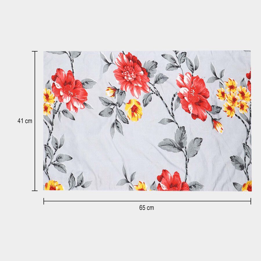 110 GSM Grey Microfiber Double Bedsheet With Pillow Cover, , large image number null