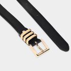 Women's Black Pu Belt, , small