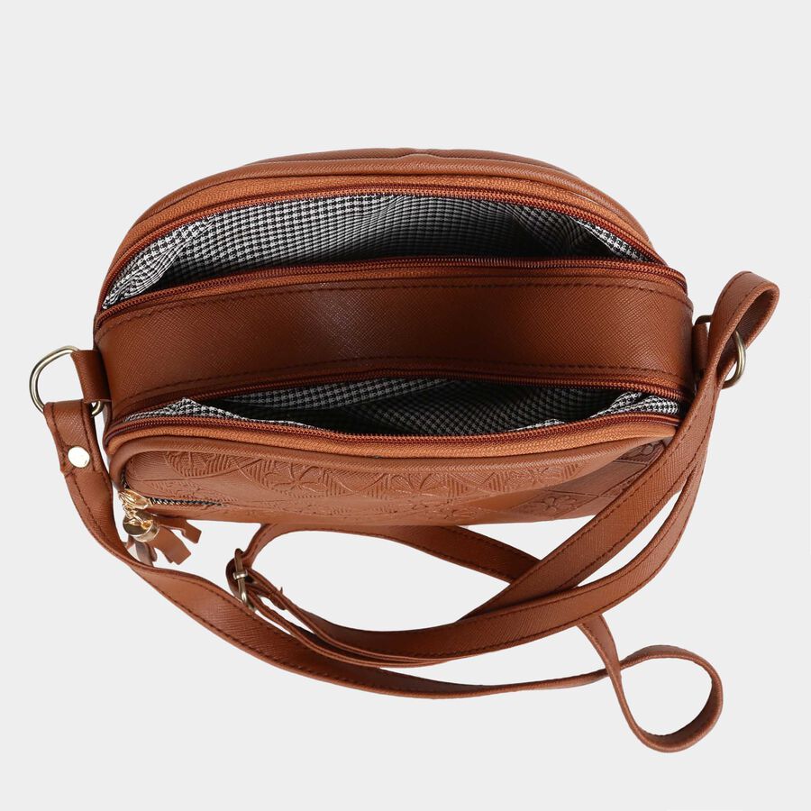 Women's Polyurethane Zipper Sling Bag, , large image number null