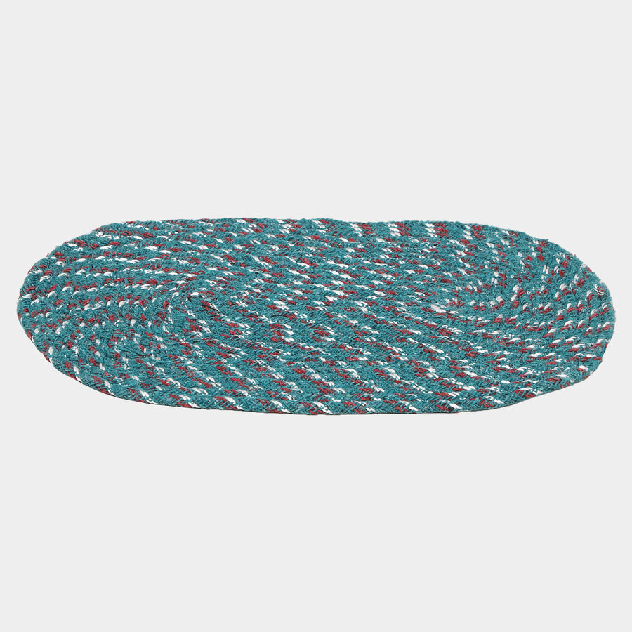 Blue Polyester Cotton Door Mat, , large image number null