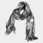 Women's Black Polyester Scarf, , small