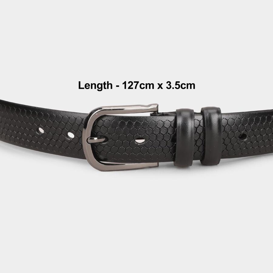 Men Black Pu Formal Belt, , large image number null