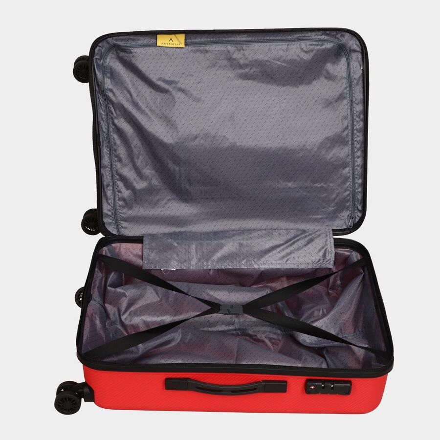 8-Wheel Red Polypropylene Hard Case Trolley, Medium, , large image number null