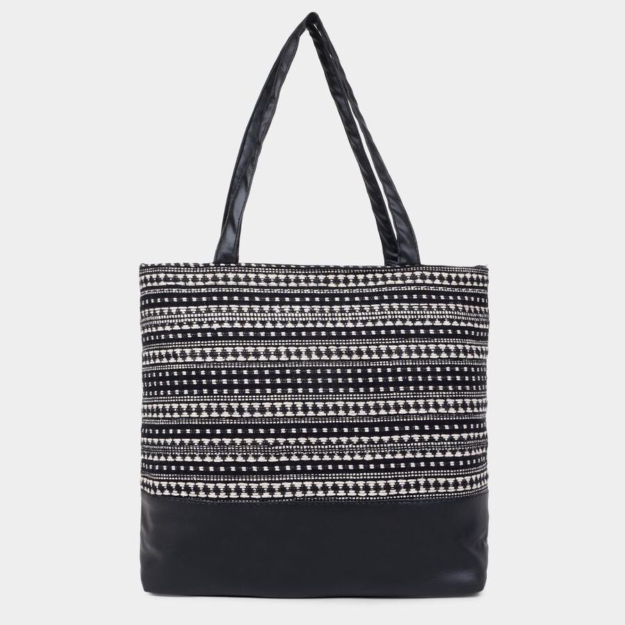 Women's Black Canvas Tote Bag, , large image number null