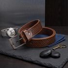 Men's Tan Polyurethane Casual Belt, , small
