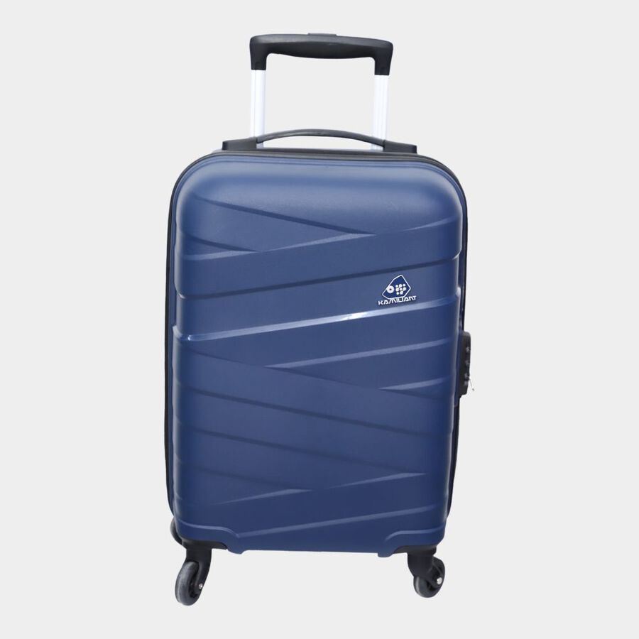 4-Wheel Dark Blue PVC Matee Hard Case Trolley, Small, , large image number null