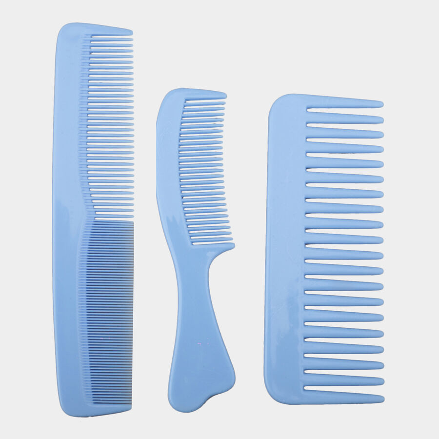 Plastic Hair Comb - Set of 3 - Color or Design May Vary, , large image number null
