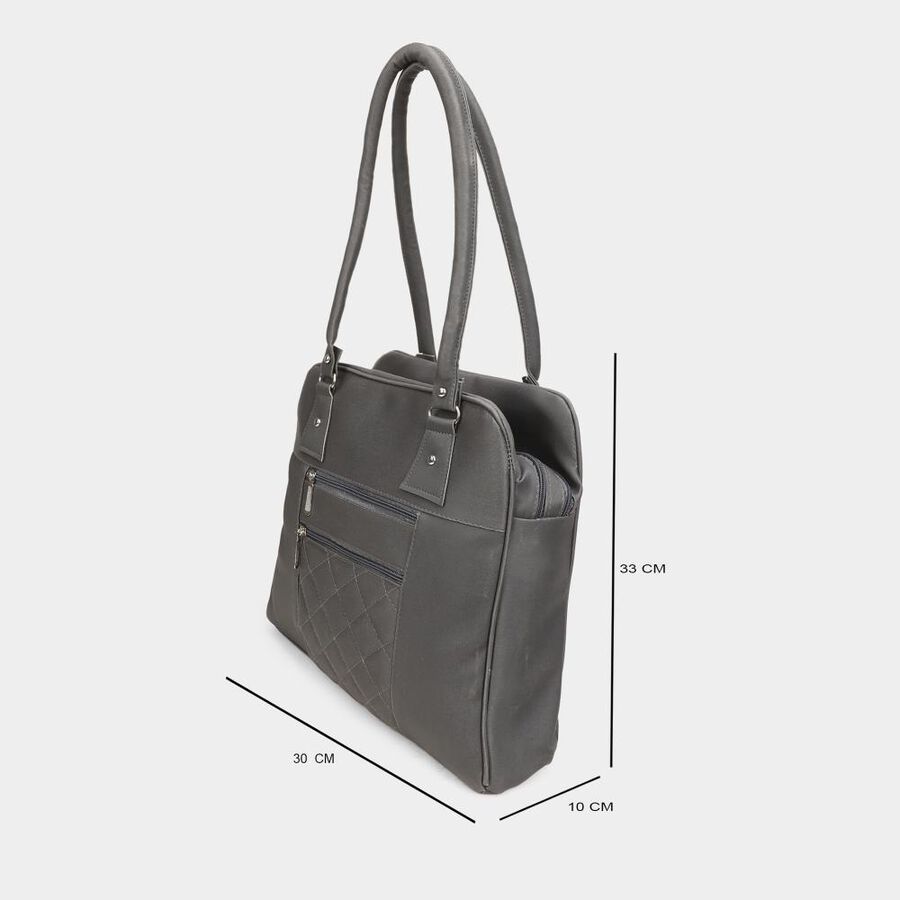 Women's Grey Polyurethane Tote Bag, , large image number null