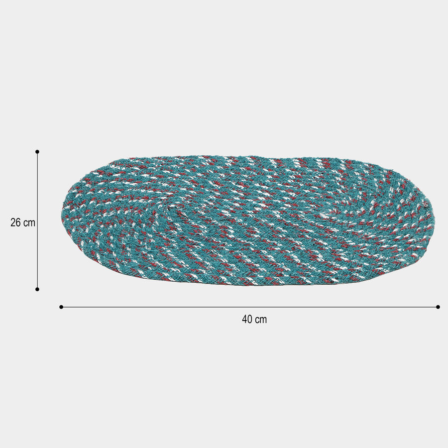 Blue Polyester Cotton Door Mat, , large image number null