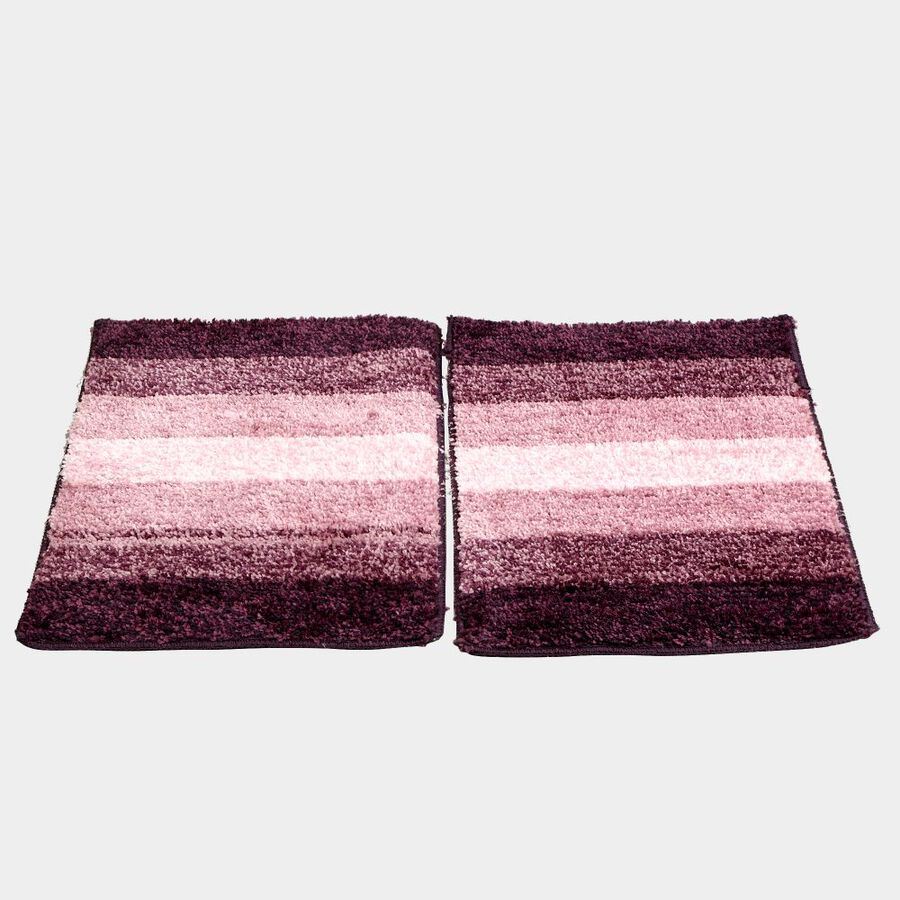 Anti-Skid Purple Polyester Door Mat Set of 2, , large image number null