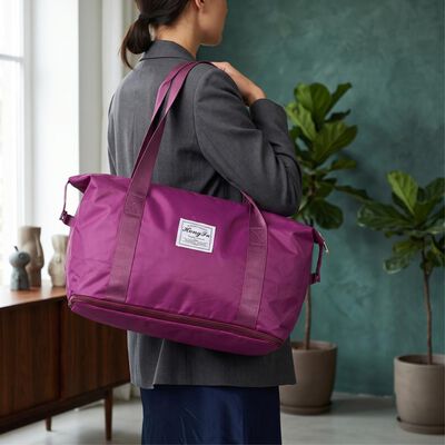 Purple Fabric-Polyester Shopping Bag