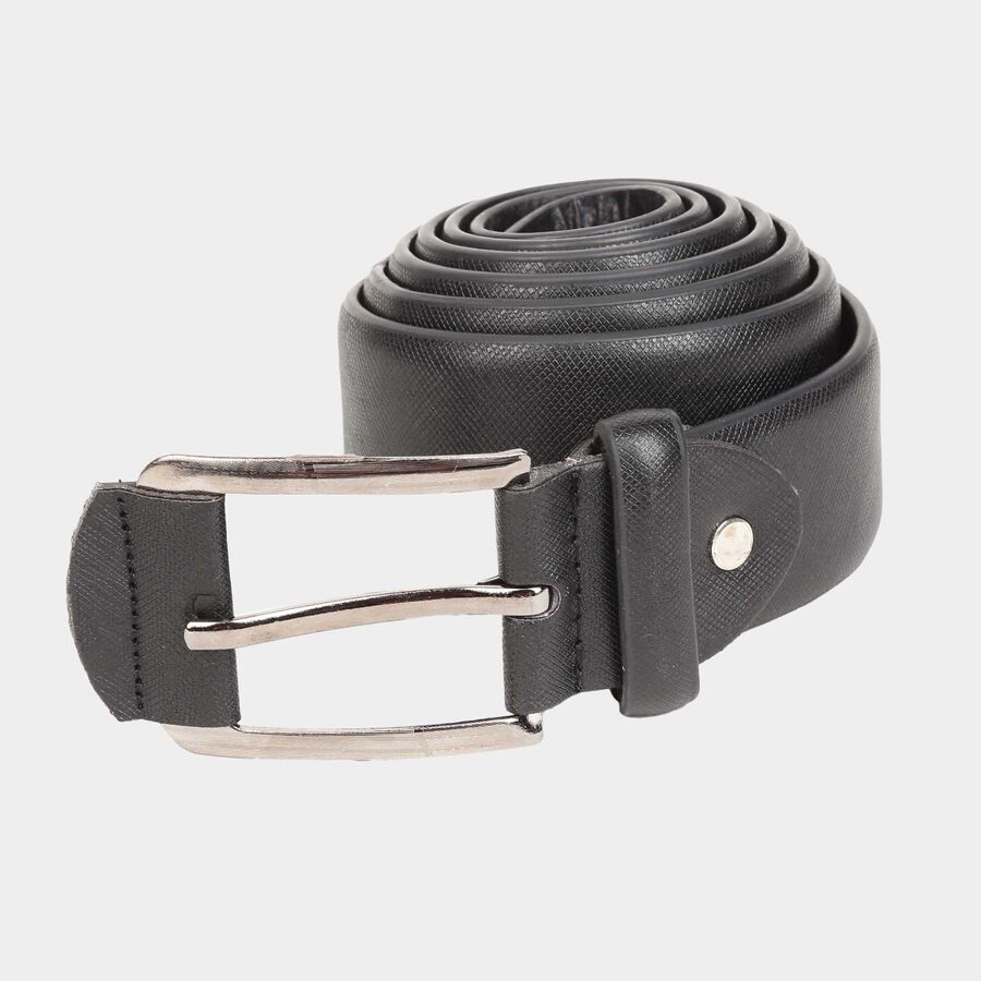 Men's Black Polyurethane Casual Belt, , large