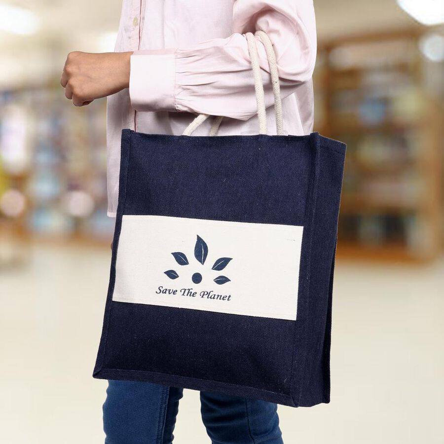 Dark Blue Canvas Lunch Bag, , large image number null
