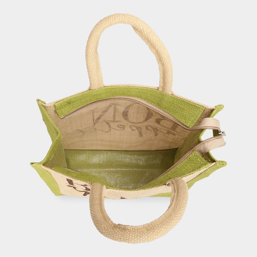 Light Green Jute Handy Pouch, , large image number null