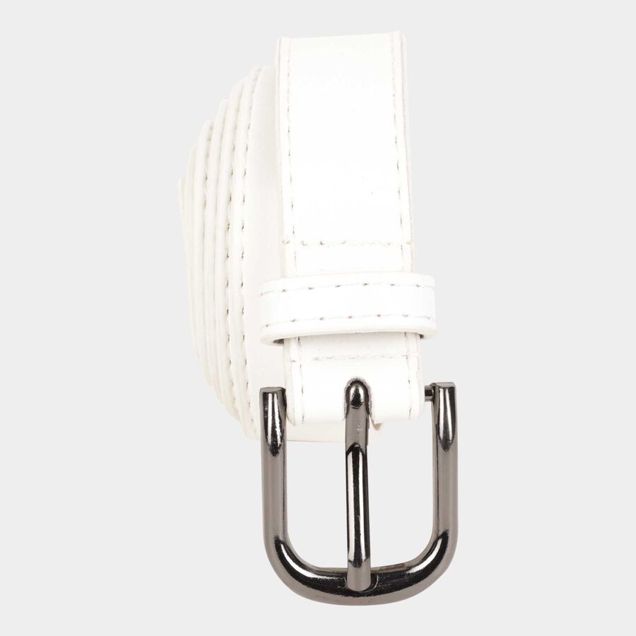 Women's White Polyurethane Belt, , large image number null