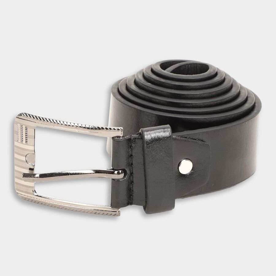Men's Black Polyurethane Formal Belt, , large image number null