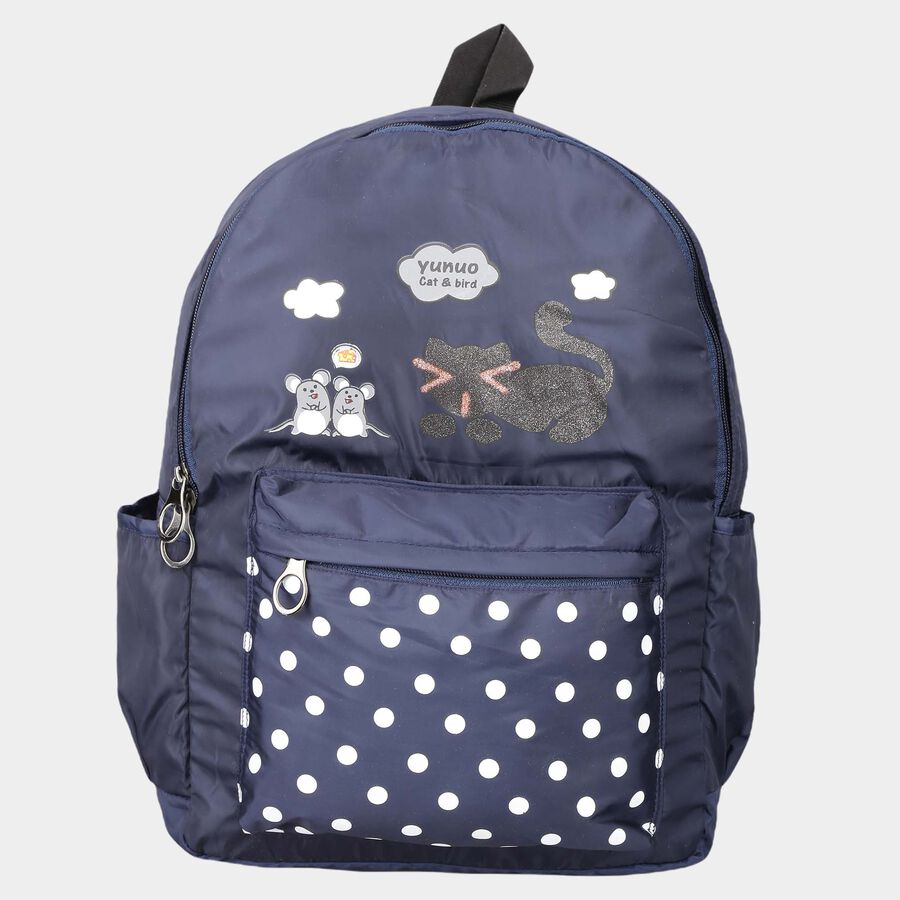 Women's Blue Polyurethane Backpack, , large image number null
