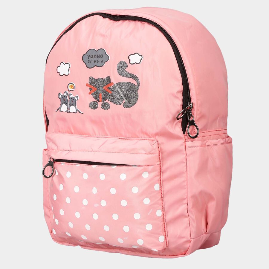 Women's Peach Polyurethane Backpack, , large image number null