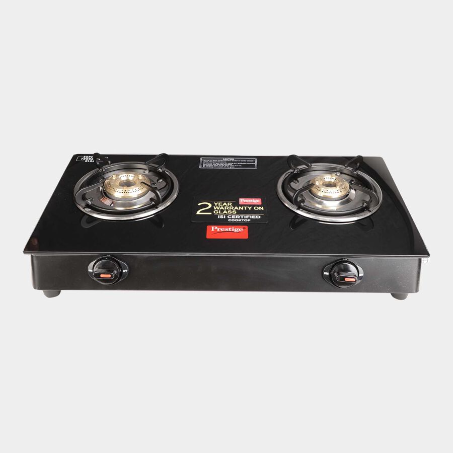 2 Burner Toughened Glass-Top Lpg Gas Stove, , large image number null