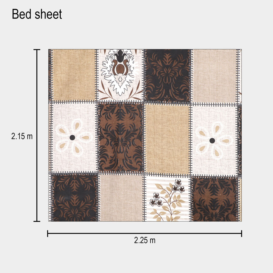 120 GSM Multicolour Polyester Double Bedsheet, , large image number null