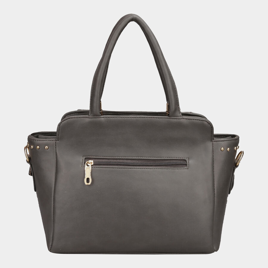 Women's Dark Grey Polyurethane Tote Bag, , large image number null